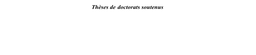 Thses de  doctorats soutenus